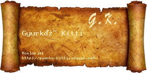Gyurkó Kitti névjegykártya